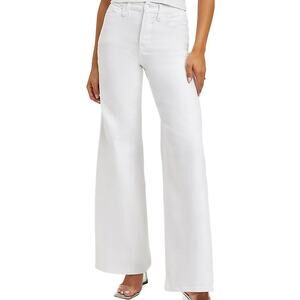 Good American Good Flare Jeans Leg 5-Pocket Flat Front Denim White 24 NWT